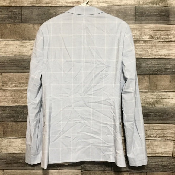 Asos Design Blazer Jacket Men’s 42 Long Light Blue 2 Button Polyester Blend - Picture 8 of 9